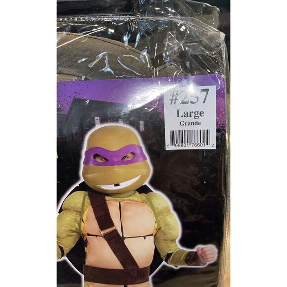 NIB! Teenage Mutant Ninja Turtles Donatello Child Halloween Costume Large 12-14 - Picture 2 of 7